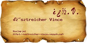 Ösztreicher Vince névjegykártya